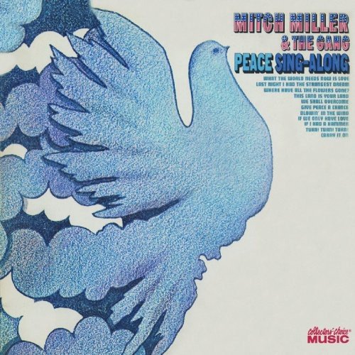 Album cover with a blue dove and song titles on a beige background.