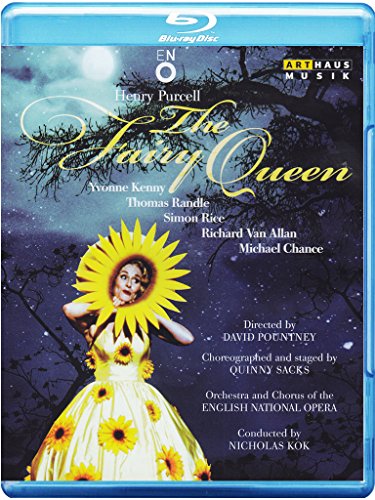 Blu-ray case for "The Fairy Queen" with a woman in a floral dress.