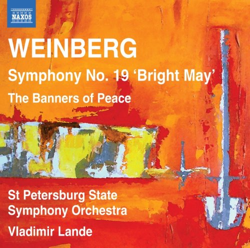 "Album cover with abstract orange and red painting, white text, and blue NAXOS logo."