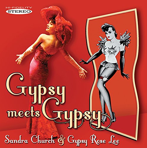 Red album cover with two women, one in red dress, one in burlesque attire.