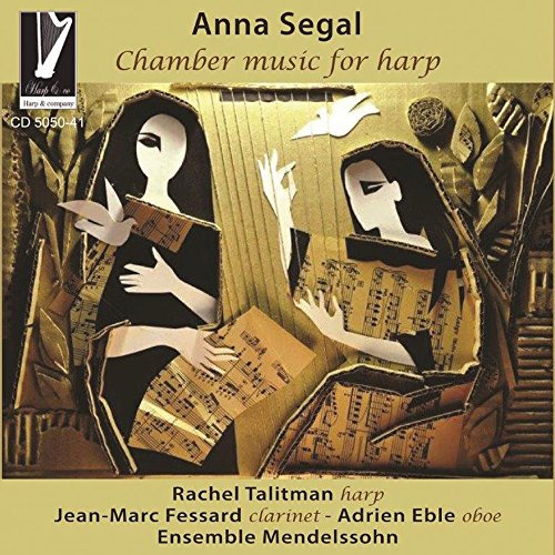 "CD cover art featuring illustration of two women reading sheet music, harp in background."