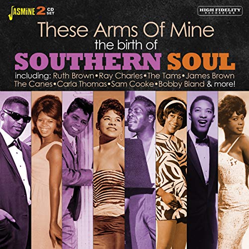 "Album cover with 'Southern Soul' title and collage of 7 soul musicians."