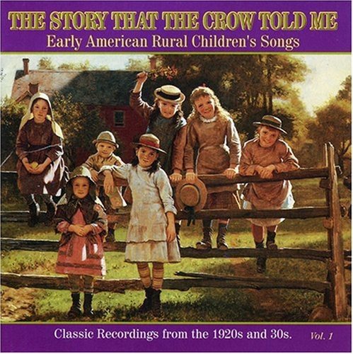 "CD cover with vintage illustration of children near a wooden fence and red house."