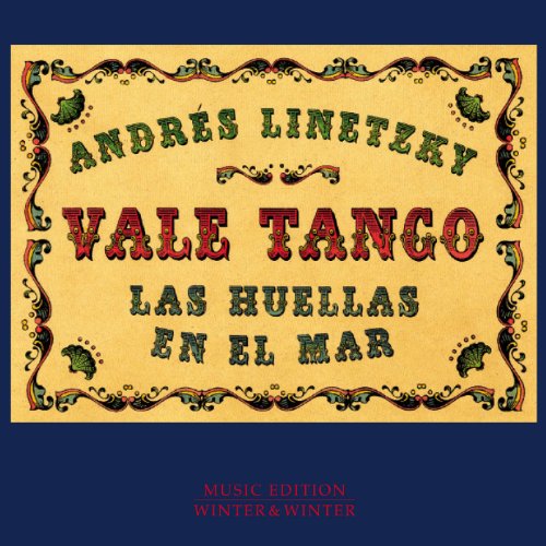 "Yellow and dark blue album cover with ornate border and red and green text."