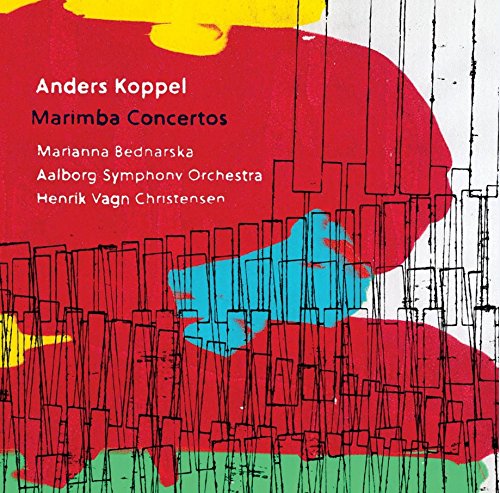Red, blue, yellow, and green abstract album cover with white and black text overlay.