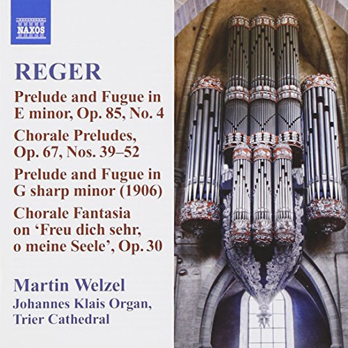 "CD cover featuring an ornate pipe organ in a church with text listing musical compositions."