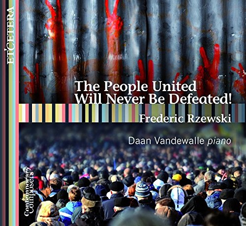 "Album cover with protest crowd image and title 'The People United Will Never Be Defeated'".