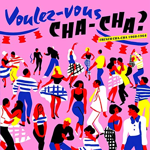Pink vinyl album cover with dancing figures and bold, colorful text.