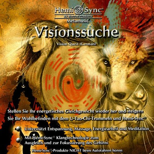 CD album cover with abstract, spiritual artwork featuring a woman, wolf, and mandala design.