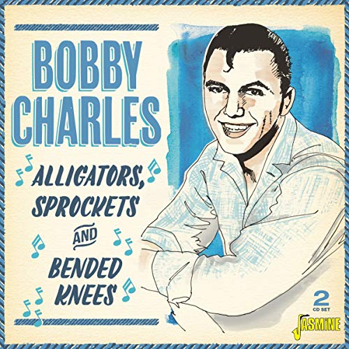 "CD cover with illustration of man in white shirt and blue text."