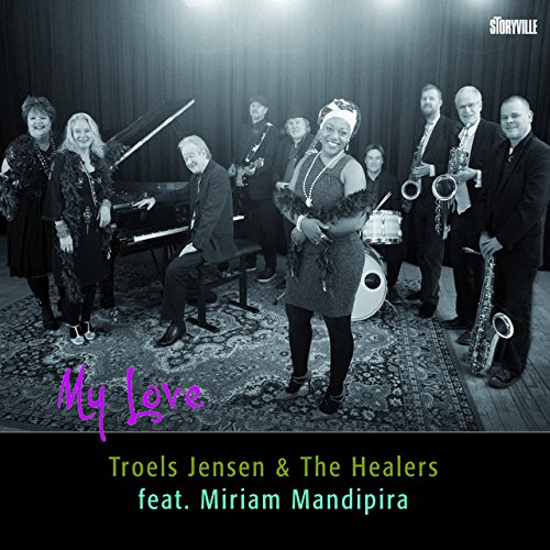 "Album cover featuring a black-and-white photo of a jazz band with instruments."