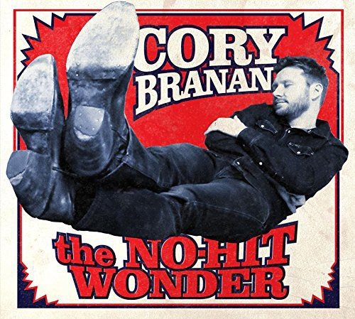 Cory Branan album cover featuring a man reclining with feet raised, red and white background.