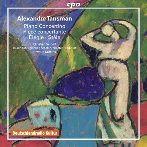 The image is a CD cover featuring an abstract painting of a person. alt text: Abstract CD cover with a person and white text overlay.