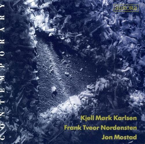 "CD cover with a dark, snowy path and yellow text listing artist names."