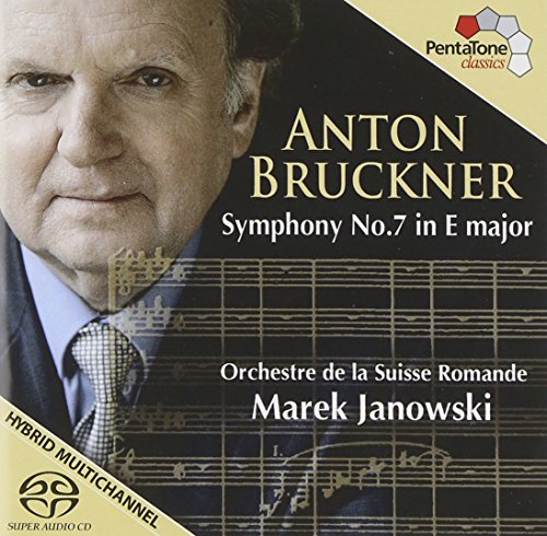 CD cover with conductor Marek Janowski and musical notes on a black background.