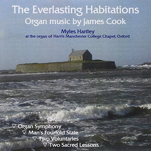 "CD cover with a chapel on a fortified island surrounded by waves."