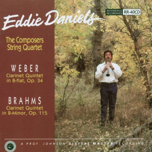 CD cover featuring a man playing clarinet in a forest, with text on the left.