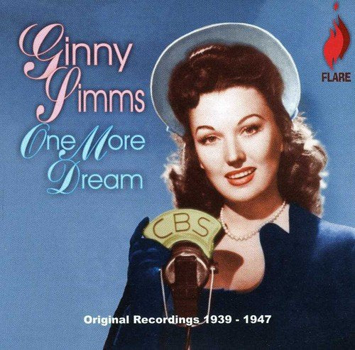 "CD cover with Ginny Simms singing into a microphone, wearing a blue dress."