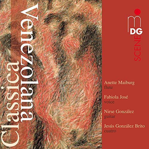 "CD cover with abstract artwork and red panel listing musicians' names."