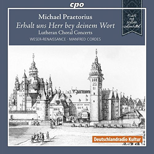 A CD cover featuring a black and white medieval town illustration.