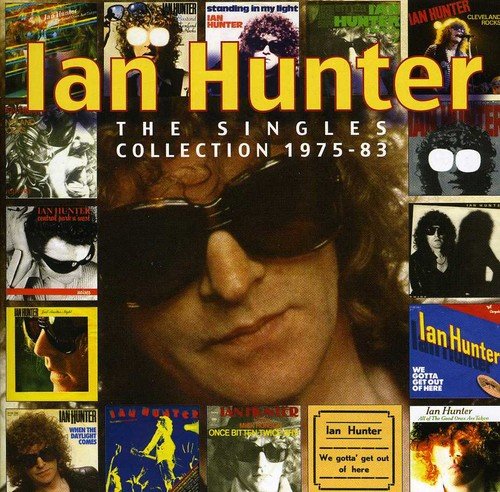 A compilation album cover featuring Ian Hunter, titled 'The Singles Collection 1975-83'.