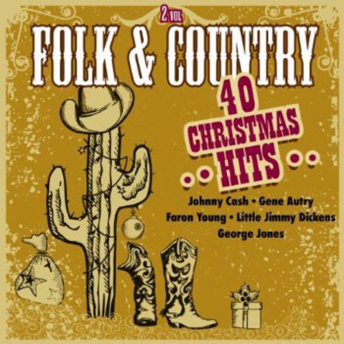 "Album cover with cowboy boots, hat, and cactus on a brown background."