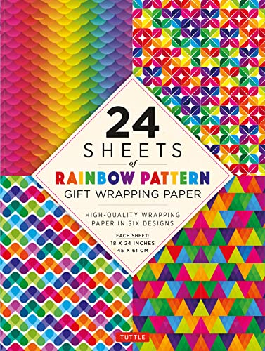 24 Sheets of Rainbow Patterns Gift Wrapping Paper: High-Quality 18 X 24" (45 X 61 CM) Wrapping Paper: High-Quality 18 x 24" (45 x 61 cm) ... ... 18 x 24" (45 x 61 cm) Wrapping Paper