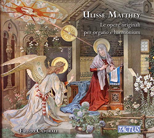 The image depicts a religious scene. Alt text: "CD cover with angel and saint in a church."