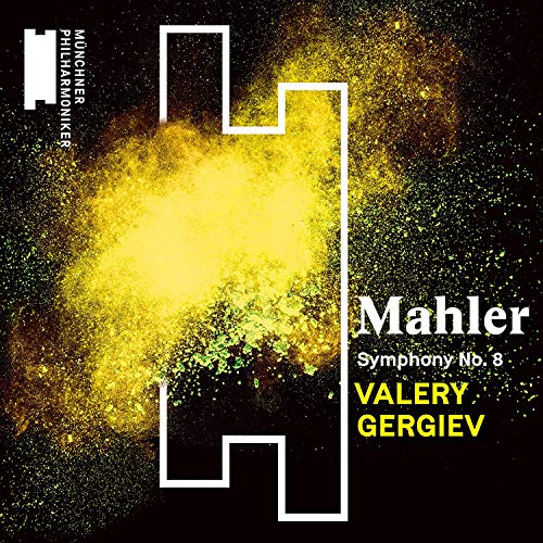 "CD cover with black background, yellow splatter, and white geometric outline."