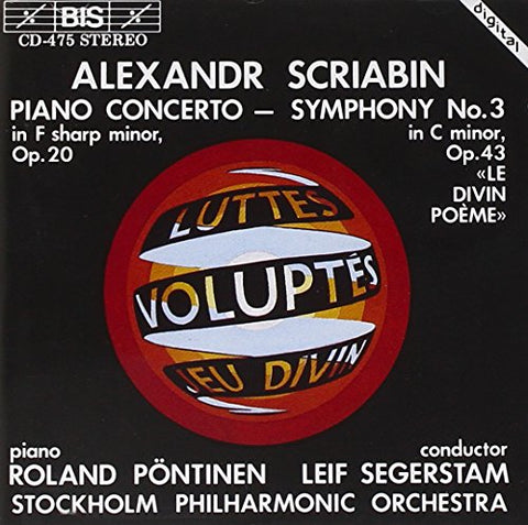 Pontinensegerstamstockholm P - Scriabin: Piano Concerto / Symphony No. 3 [CD]