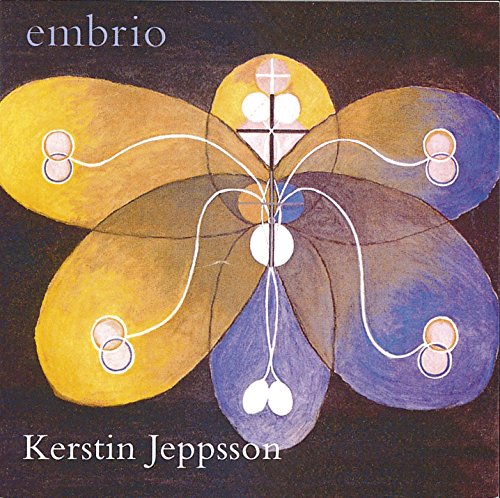 "CD cover art featuring abstract flower-like shapes in yellow, blue, and brown hues."