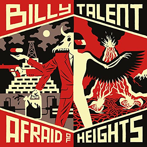 "Billy Talent album cover featuring a skeleton man and a black bird in red background."