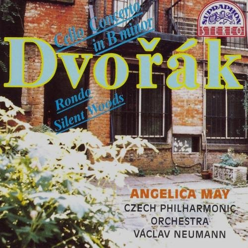 "Album cover with 'Dvorak' in yellow, featuring a brick building and foliage."