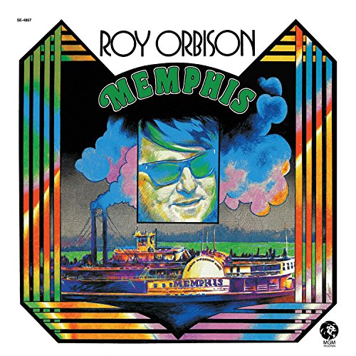 Roy Orbison's "Memphis" vinyl album cover featuring a stylized portrait and riverboat.