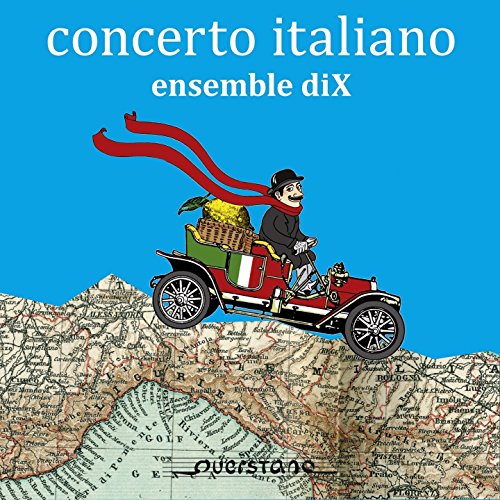 "CD cover featuring a cartoon man driving a vintage car on a map."