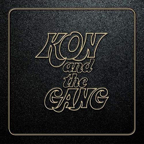 Black vinyl record cover with gold text "Kon and the Gang" in stylized font.