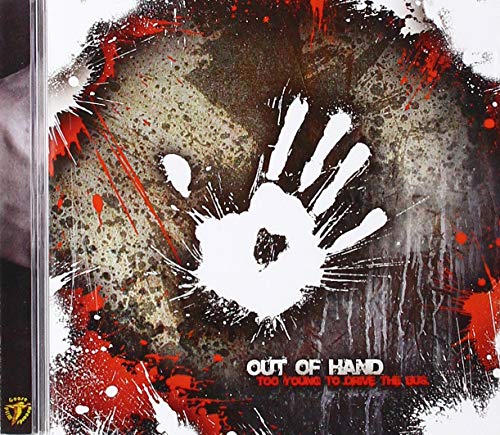"CD case with abstract cover art featuring a white handprint and red splatters."