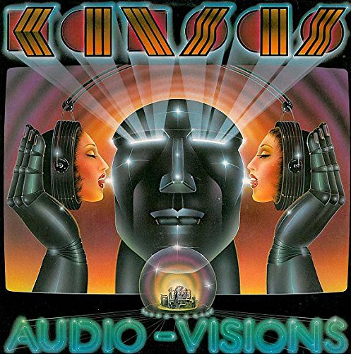 "Album cover with futuristic artwork featuring a robotic head and two female figures."
