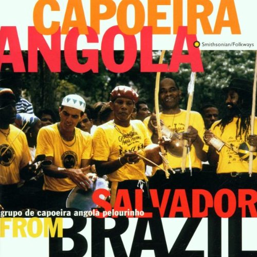 "Men in yellow shirts playing instruments, with text overlay on a CD cover."