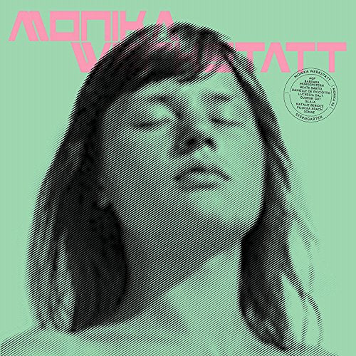 The alt text for the image is: "Vinyl record cover with a woman's portrait on a green background."