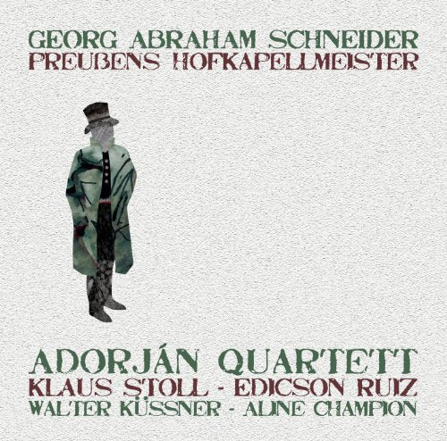 A man in a long coat and top hat on a textured album cover.