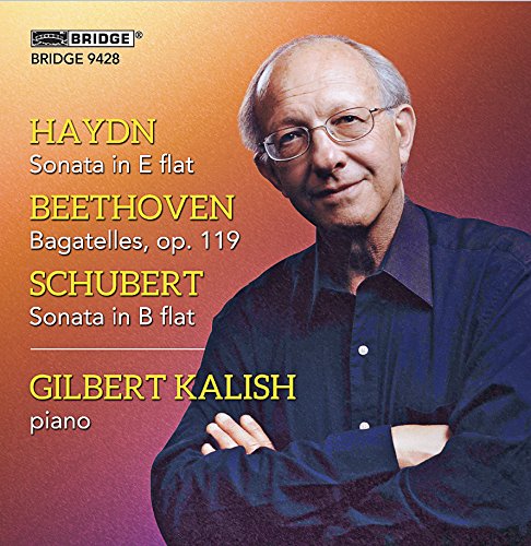 "CD cover featuring Gilbert Kalish with composers' names and song titles on gradient background."