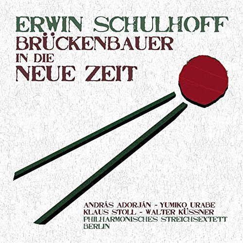 "CD cover with green and red text, abstract design, and white textured background."