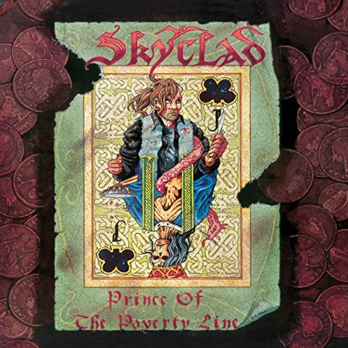 "Album cover art for 'Skyclad - Prince of the Poverty Line' vinyl, featuring a torn playing card."
