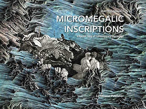 "Book cover with abstract blue and white background and black and white illustration."