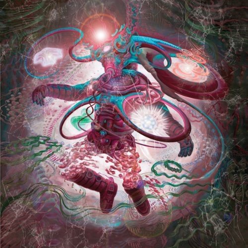 The image is a CD cover for "Coheed & Cambria - The Afterman: Descension". A suitable alt text could be: "CD cover art featuring a futuristic, sci-fi creature with glowing orbs."