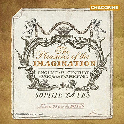 "CD cover with ornate design, cherubs, and crown on a brown background."