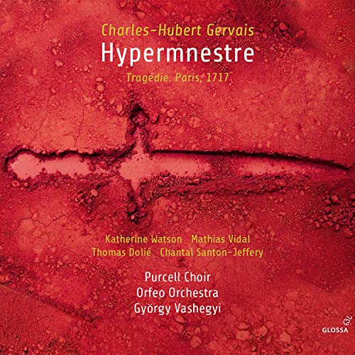 Red album cover with white and yellow text, featuring "Hypermnestre" by Charles-Hubert Gervais.