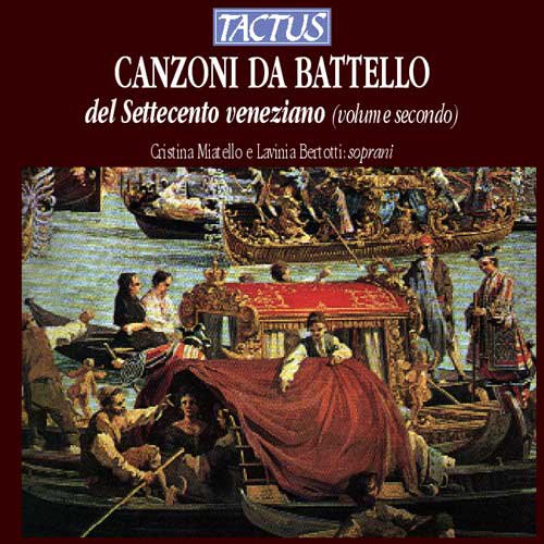 A CD cover with a painting of people in ornate boats on a body of water.