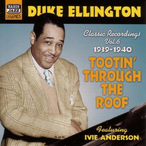 "Duke Ellington album cover with a black-and-white photo of Duke Ellington at the piano."